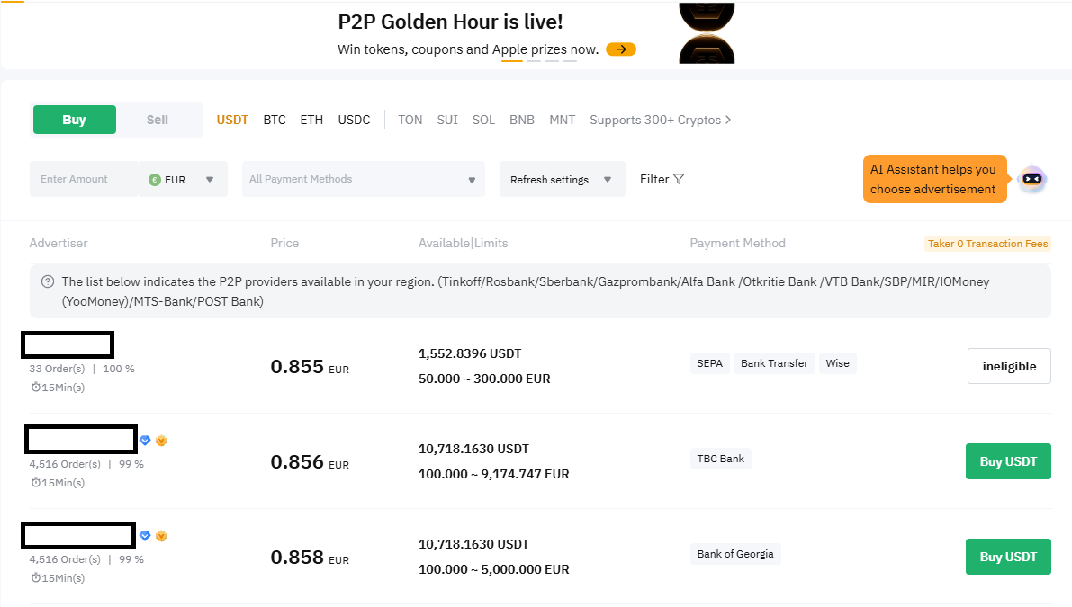 P2P step by step trading