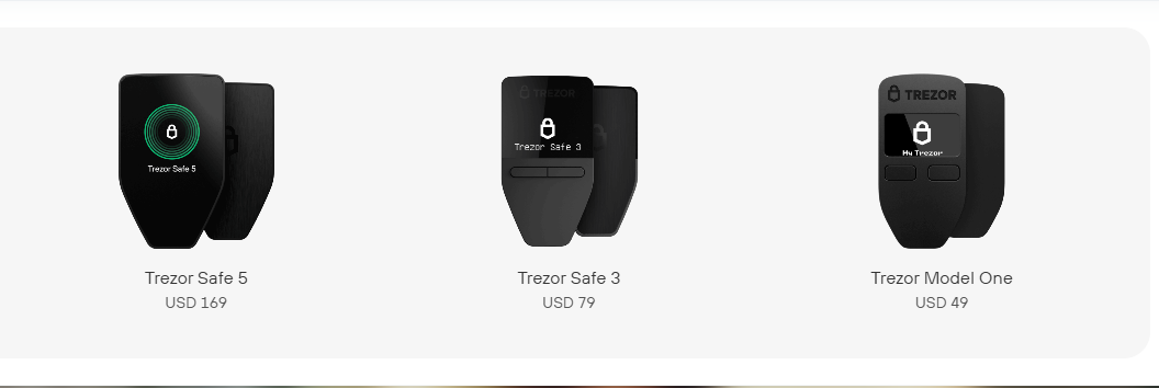 Модели кошелька Trezor