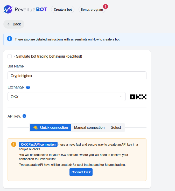 set up RevenueBot