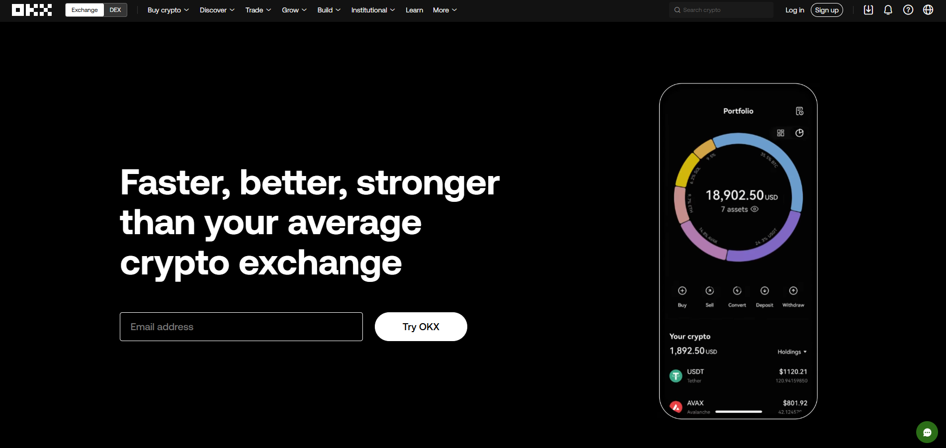 OKX Exchange main page