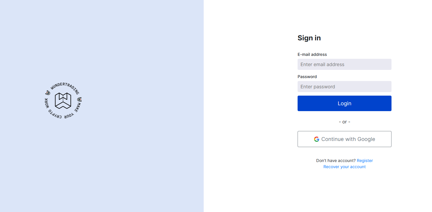 Wundertrading registration
