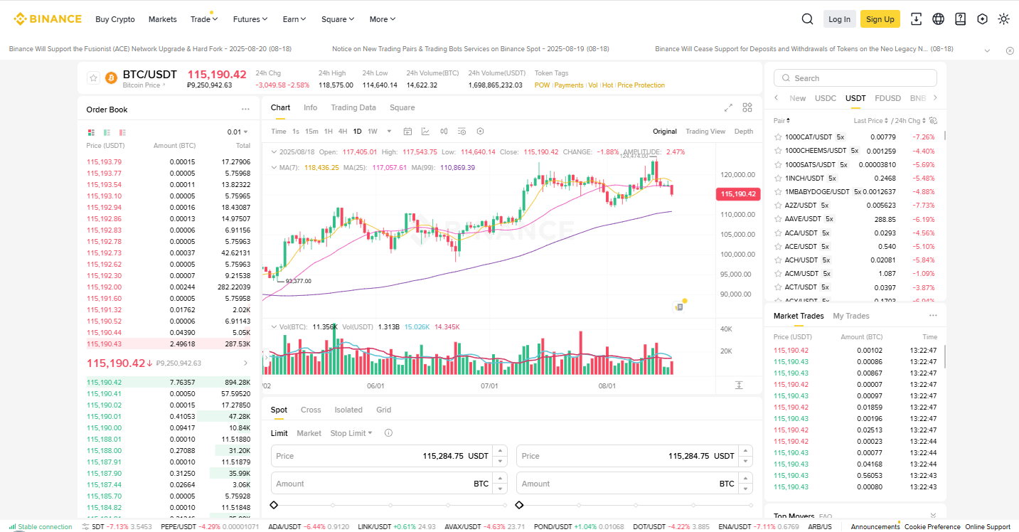 Спотовый листинг Binance