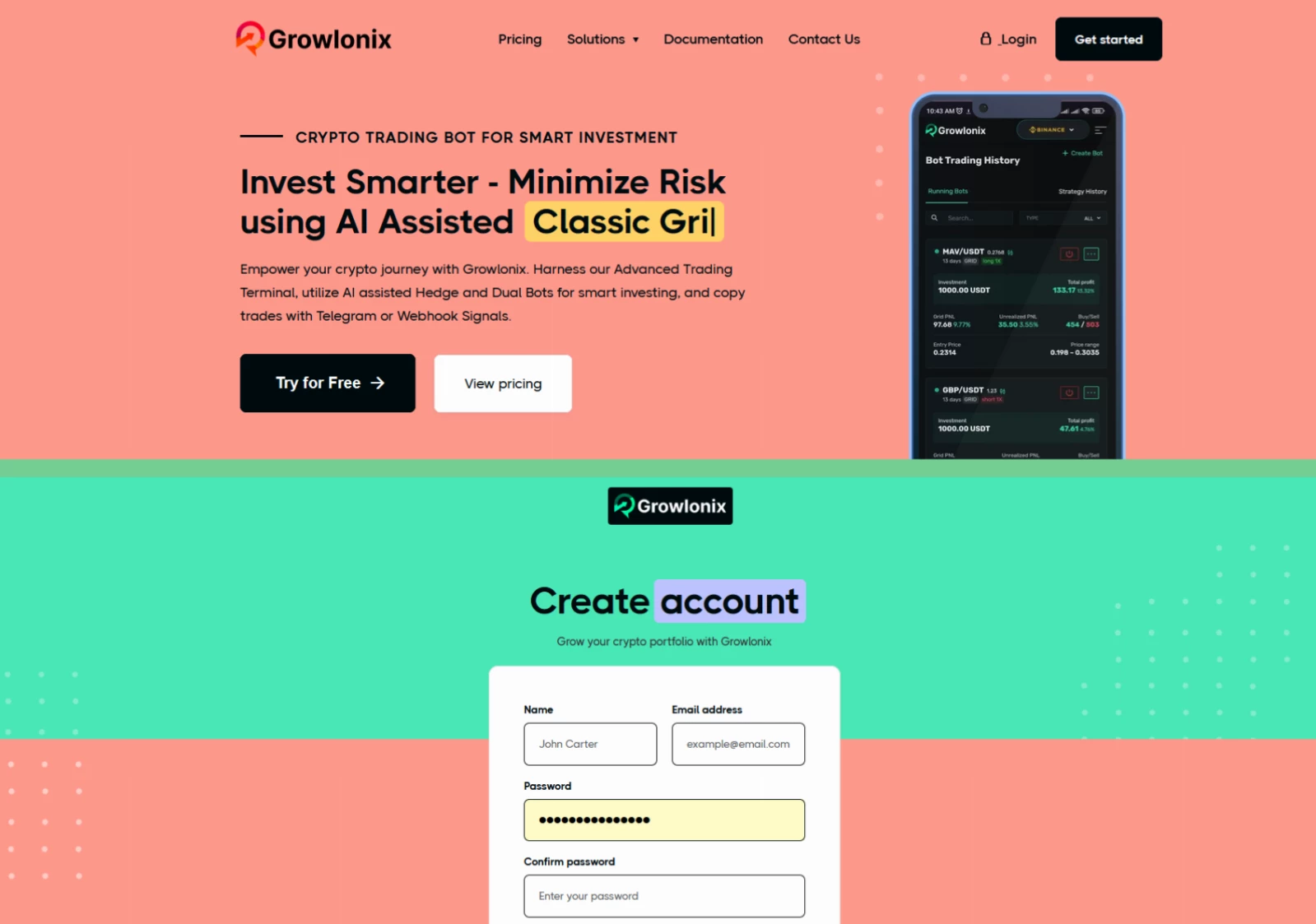 Registration on Growlonix