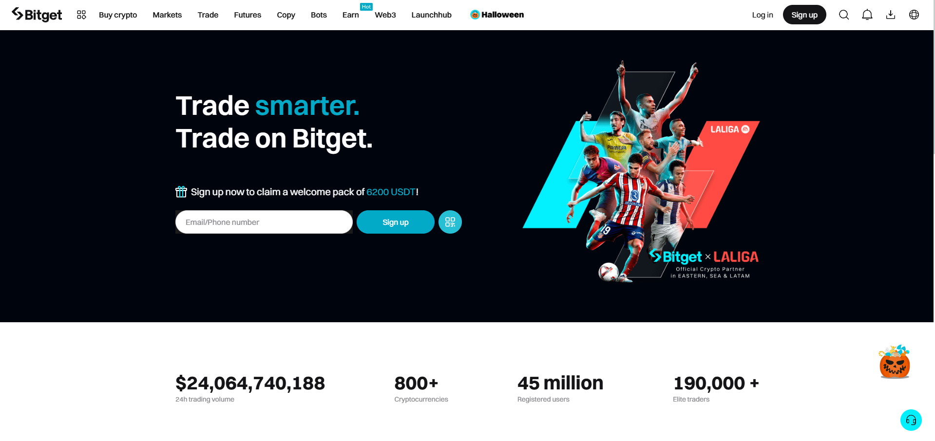 Bitget exchange main page