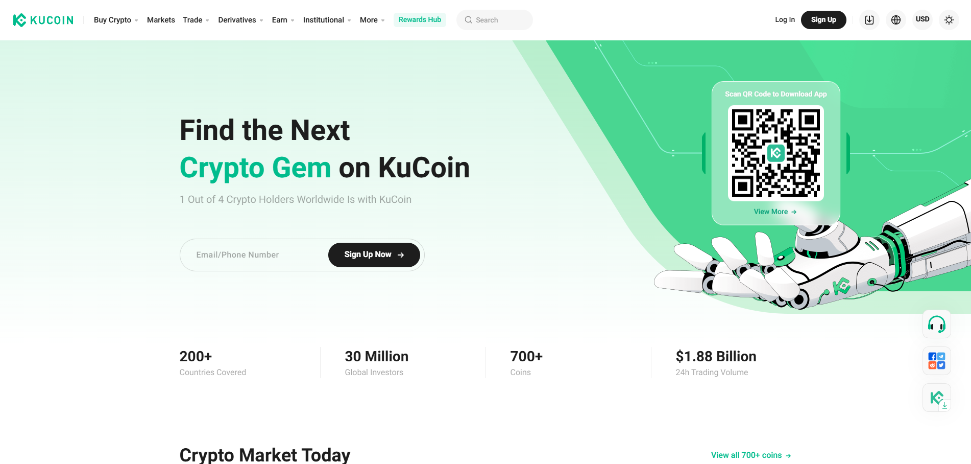 Kucoin main page