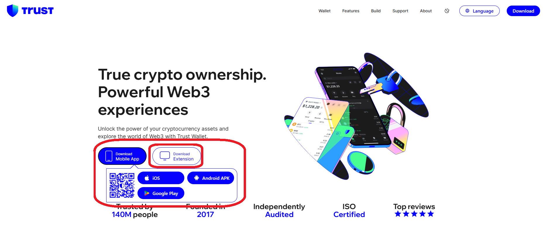 Trust Wallet - главная страница кошелька